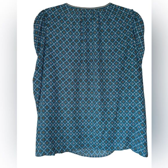 Max Studio Women’s Long Sleeve Blue Patterned Blouse Size XL - Picture 8 of 9